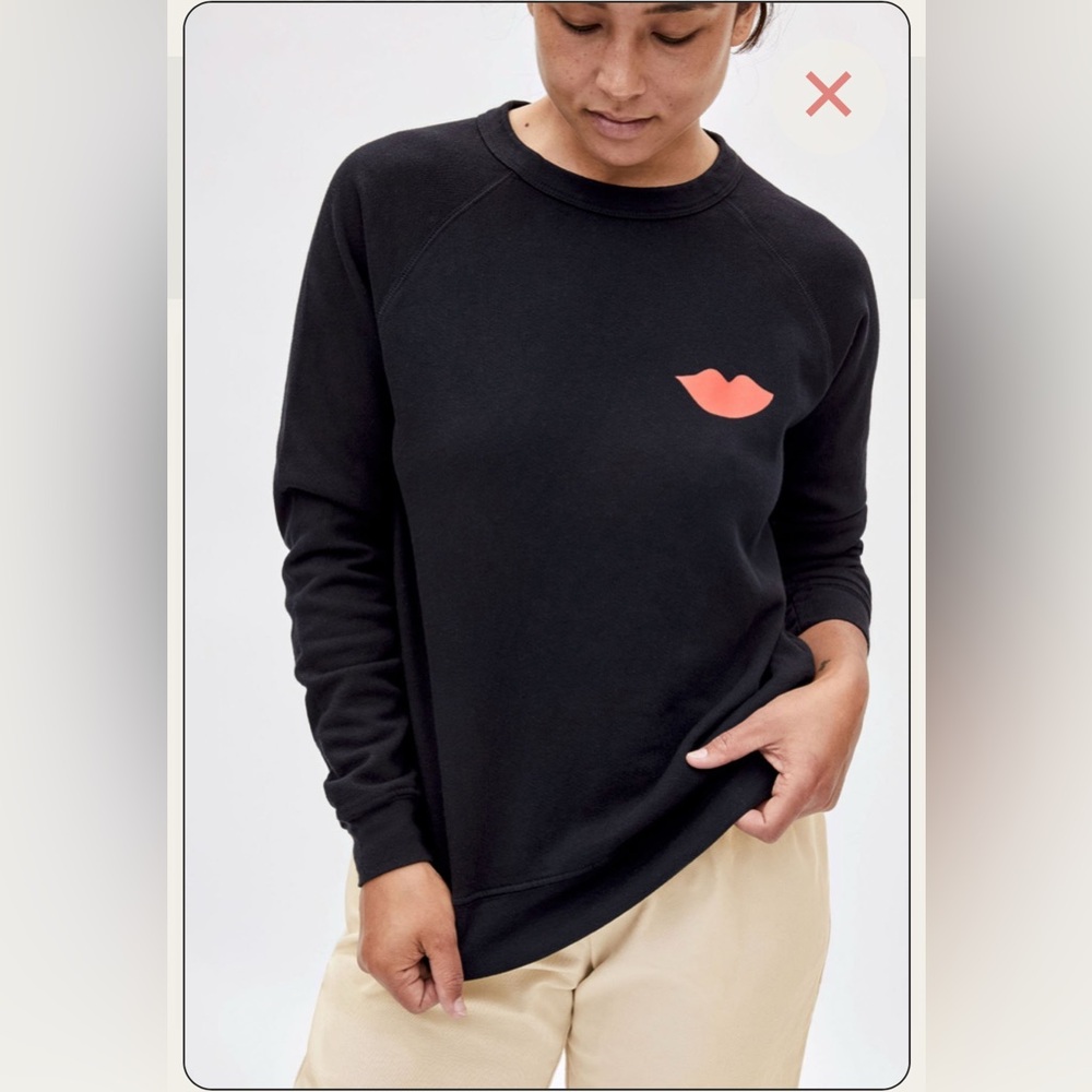 Clare V Sweatshirt with Red Lips